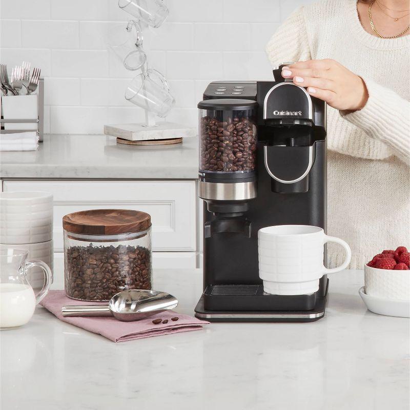 Sleek Black Single-Serve Grind & Brew Coffeemaker with Conical Burr Grinder