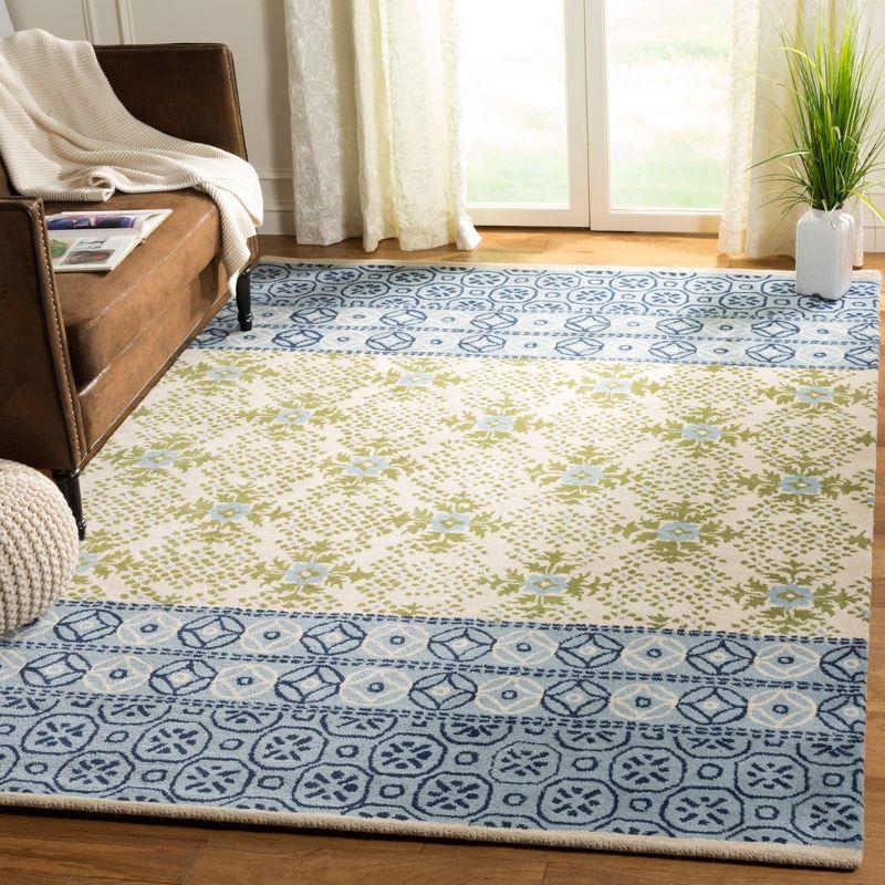 Bella BEL119 Hand Tufted Area Rug - Ivory/Blue - 4'x6' - Safavieh.