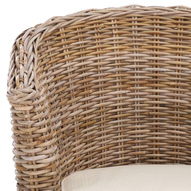 Omni Barrel Chair - FOX6501 - White/Natural Unfinished - Safavieh