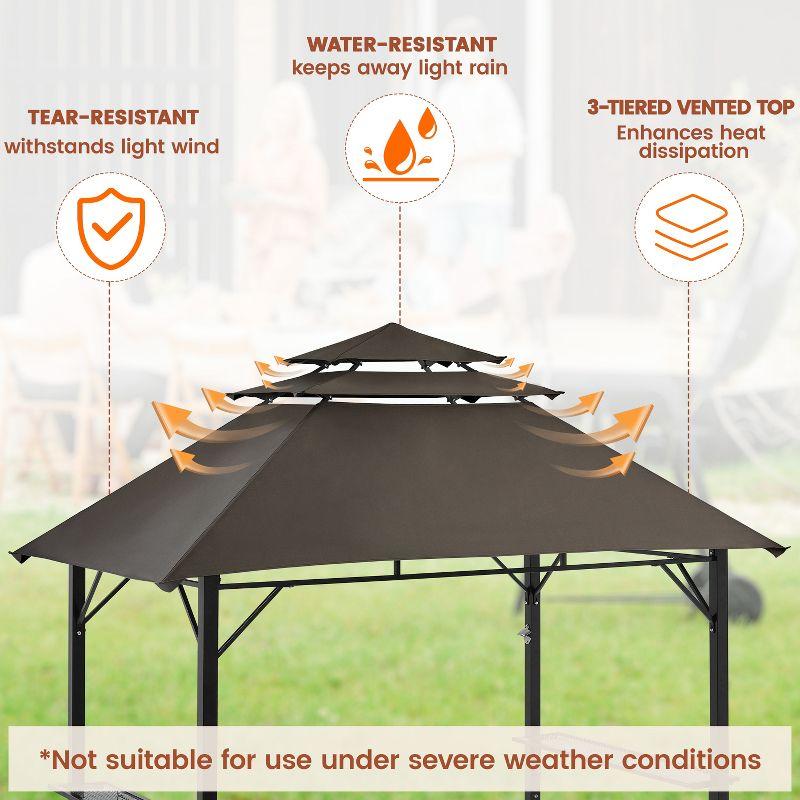 Yaheetech Outdoor Grill Gazebo Patio Gazebo, Brown