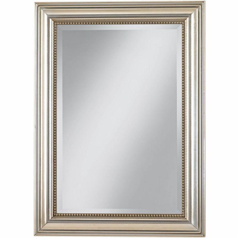 Stuart Contemporary Silver Leaf & Gold Glaze Rectangular Wall Mirror 27"x37"