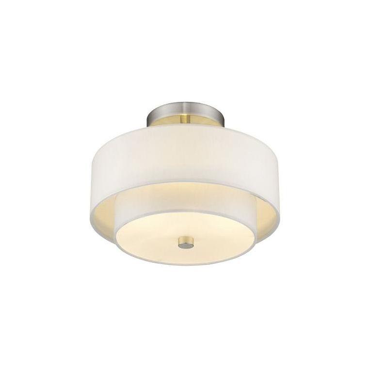 Livex Lighting Claremont 2 - Light Semi-Flush Mount in  Brushed Nickel