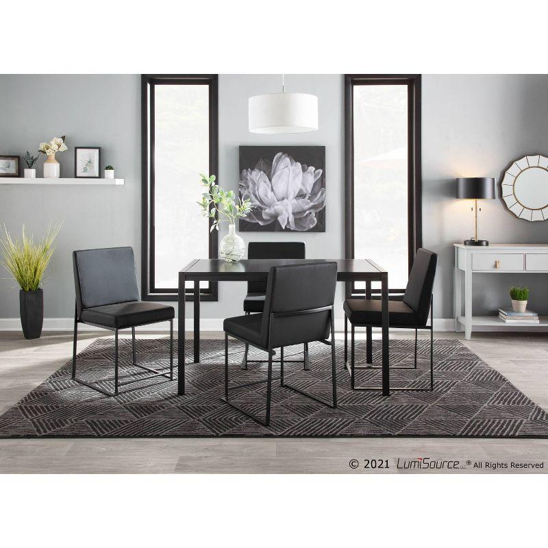 Set of 2 High Back Fuji Dining Chairs: Upholstered, Armless, Steel Frame - LumiSource