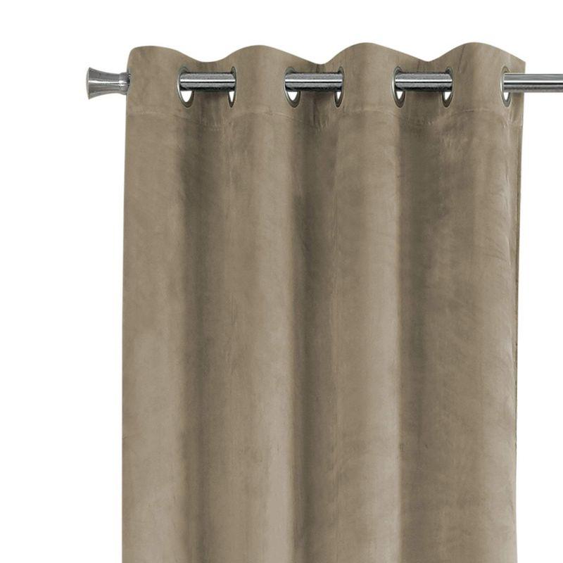 Monarch Specialties Curtain Panel 2Pcs Set  Room Darkening Grommet Living Room Bedroom Kitchen Velvet Polyester Beige Contemporary Modern