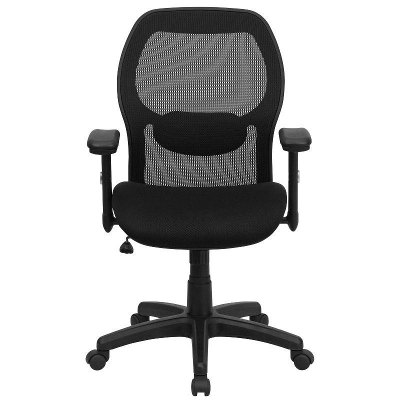 Mid-Back Black Super Mesh Executive Swivel Office Chair with Mesh Padded Seat - Belnick