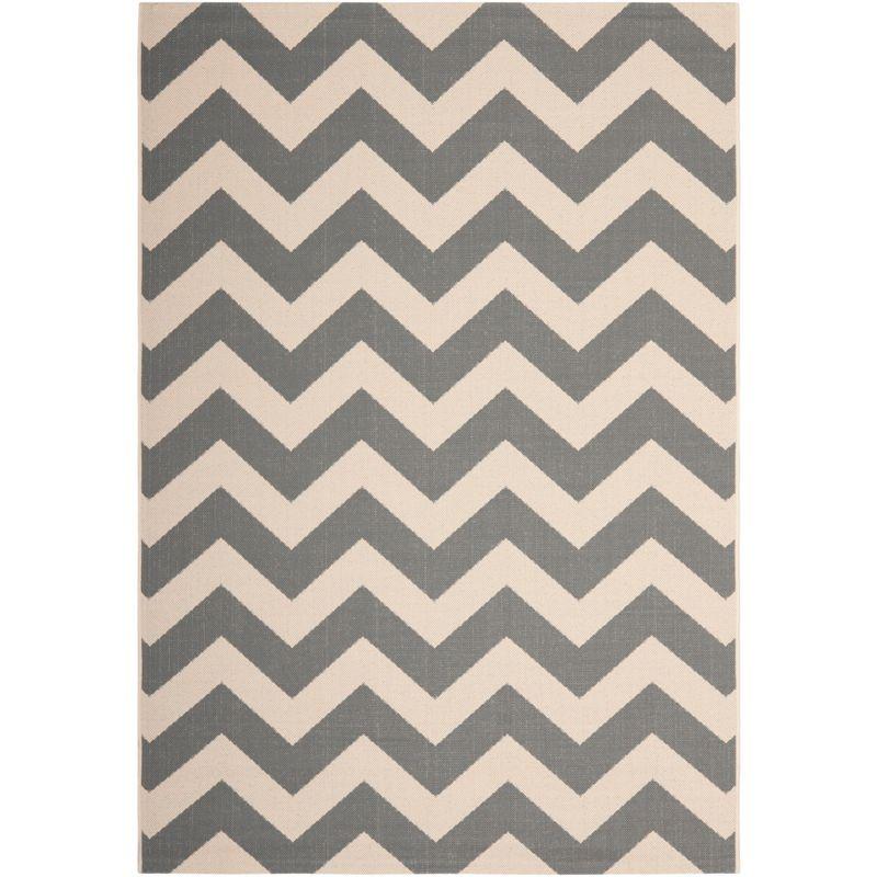 Courtyard CY6244 Power Loomed Indoor and Outdoor Area Rug - Grey/Beige - 5'3"x7'7" - Safavieh