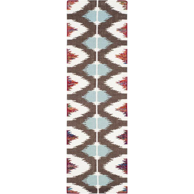 Dhurries DHU647 Hand Woven Flat Weave Indoor Runner - Multi - 2'6"x8' - Safavieh