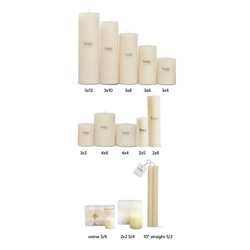 White 8" Dripless Scented Pillar Candle with Bow