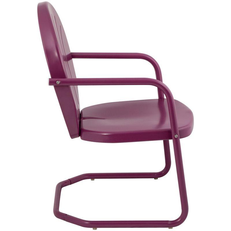 Northlight 34-Inch Outdoor Retro Tulip Armchair, Purple