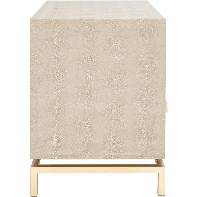 Meilana 1 Shelf 1 Drawer Nightstand - Light Taupe/Brass - Safavieh.