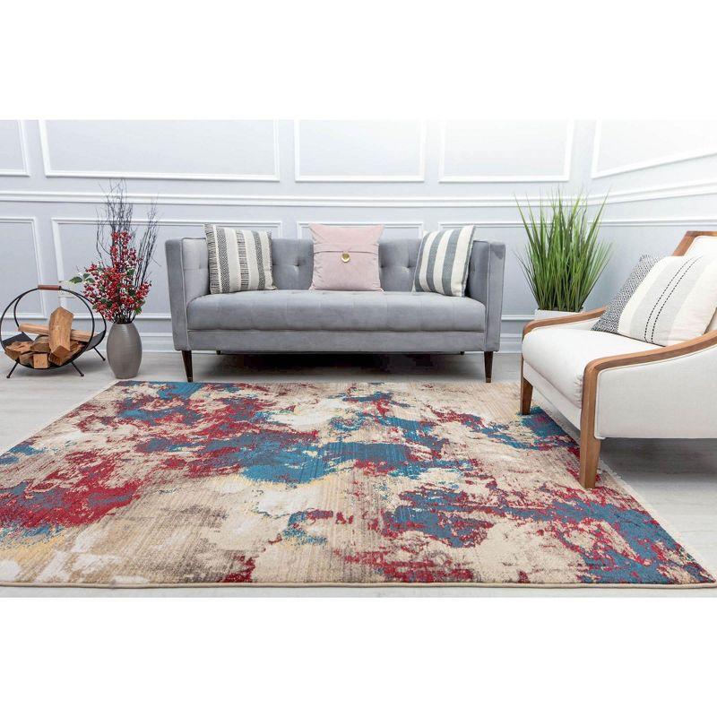 Rugs America Stratford AM20A Liquid Gold Abstract Vintage Gold Area Rug for Dining Room Rug Neutral Rug Living Room Rug Kitchen, 2'6" x 8'