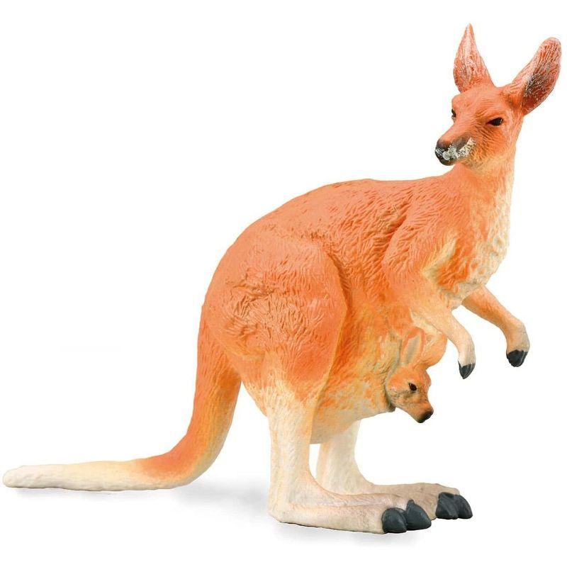 CollectA Orange Kangaroo with Joey Miniature Figure