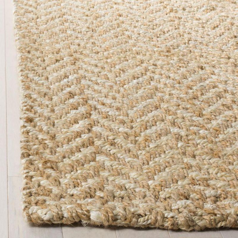 Ivory and Natural Handwoven Jute Area Rug 4' x 6'