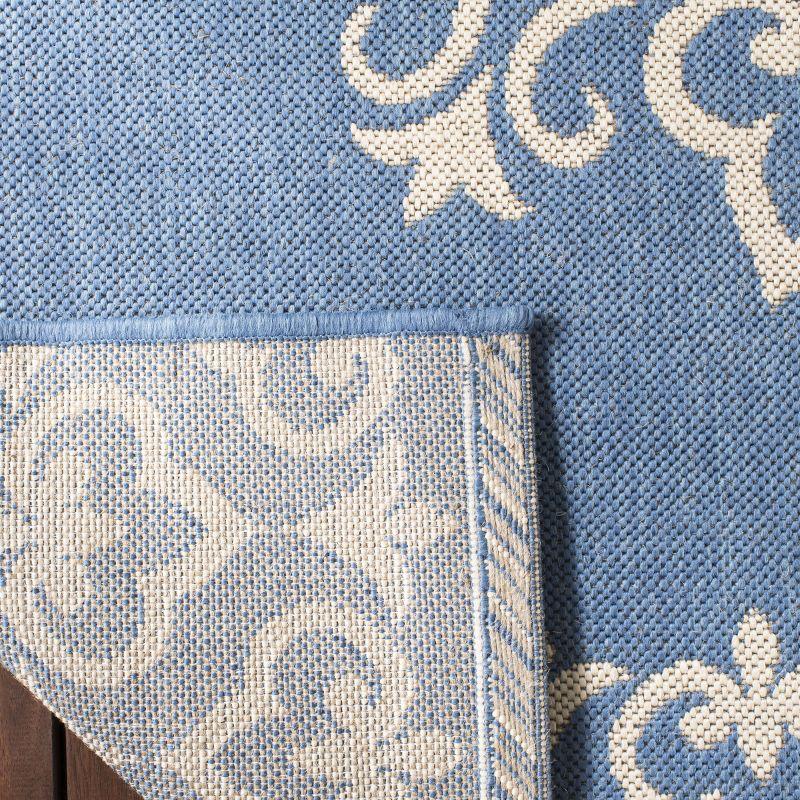 Beach House BHS183 Power Loomed Indoor/Outdoor Area Rug - Cream/Blue - 8'x10' - Safavieh