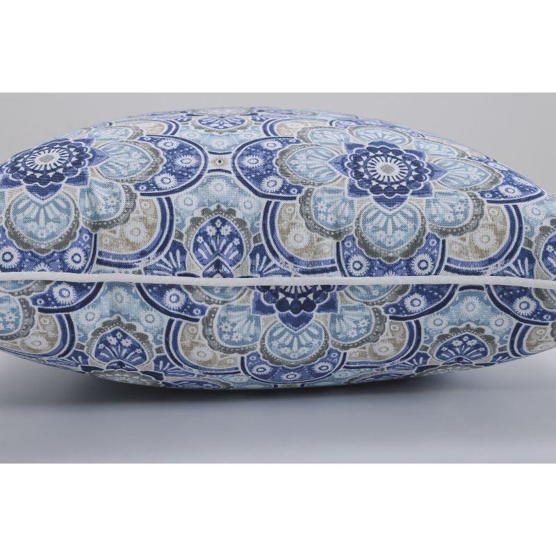 Keyzu Medallion 2pc Square Outdoor Throw Pillow Set Blue - Pillow Perfect