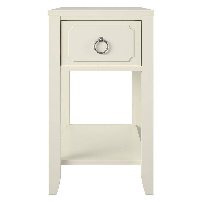 Majesty White Rectangular Side Table with Storage