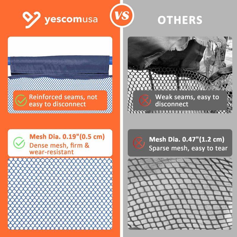 Yescom Metal Frame 10 Wheels Rolling Mesh Pool Storage Bin Pool Floats Storage Organizer for Pool Toys Balls Pool Noodles, Blue