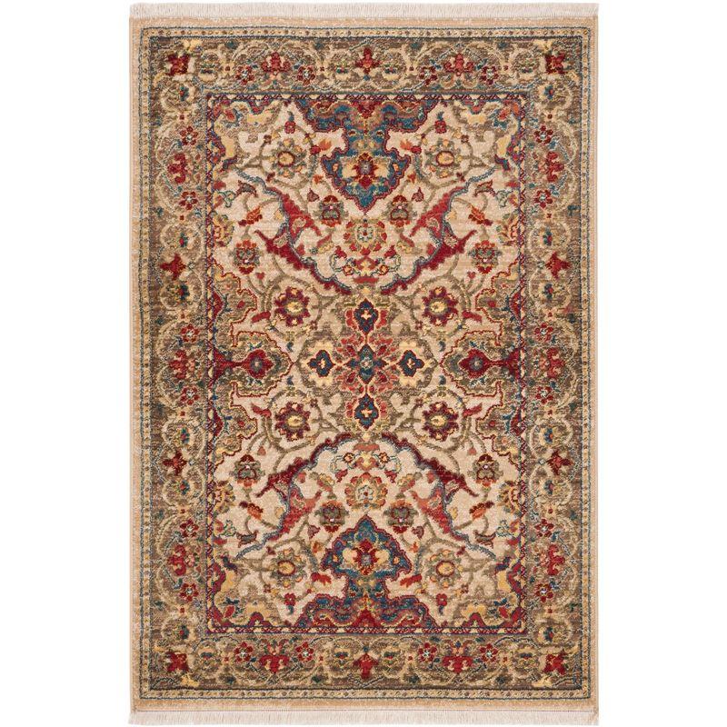 Kashan KSN307 Power Loomed Accent Rug - Ivory/Taupe - 3'3"x4'10" - Safavieh