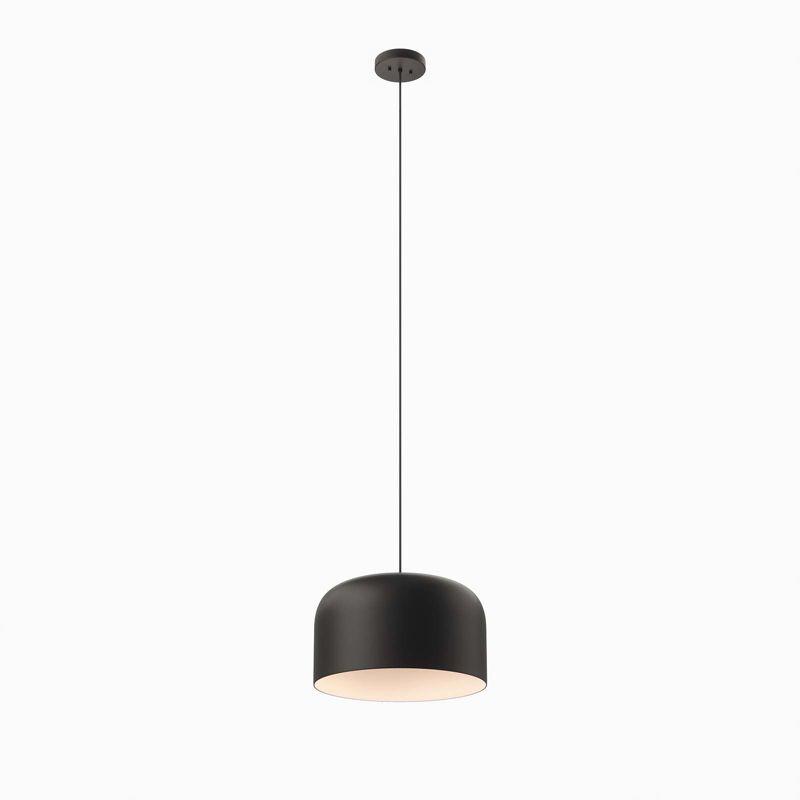 Contemporary Black Bowl LED Pendant Light for Indoor/Outdoor