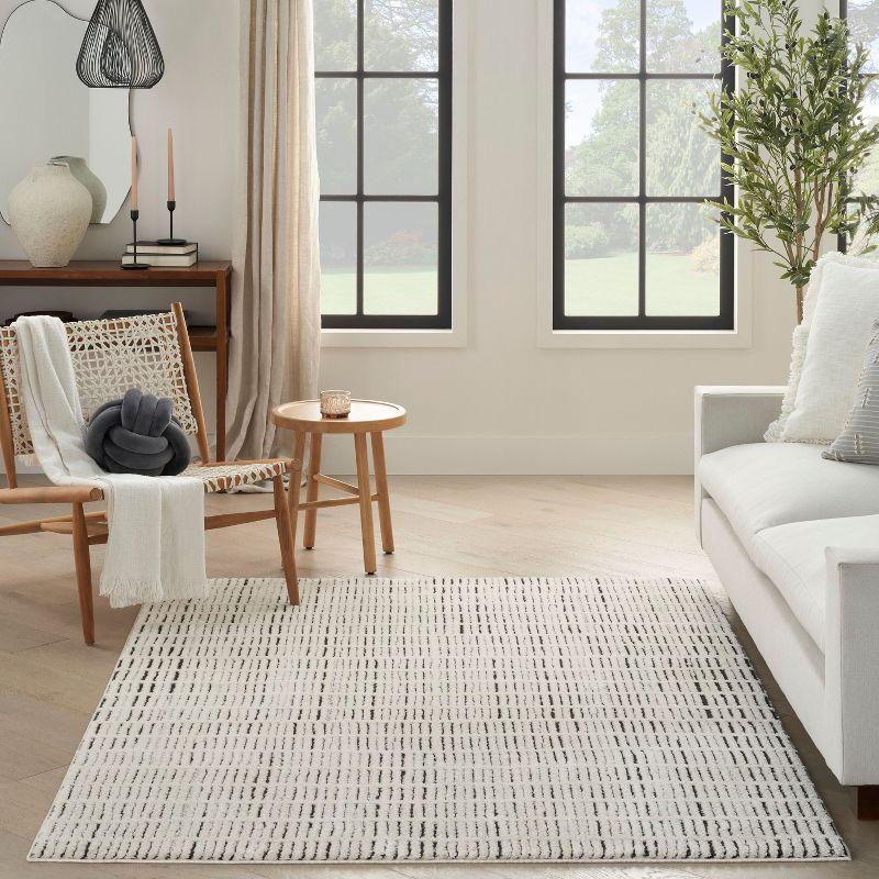 Nourison Cozy Modern 3'11" x 5'11" Ivory Black Scandinavian Indoor Rug