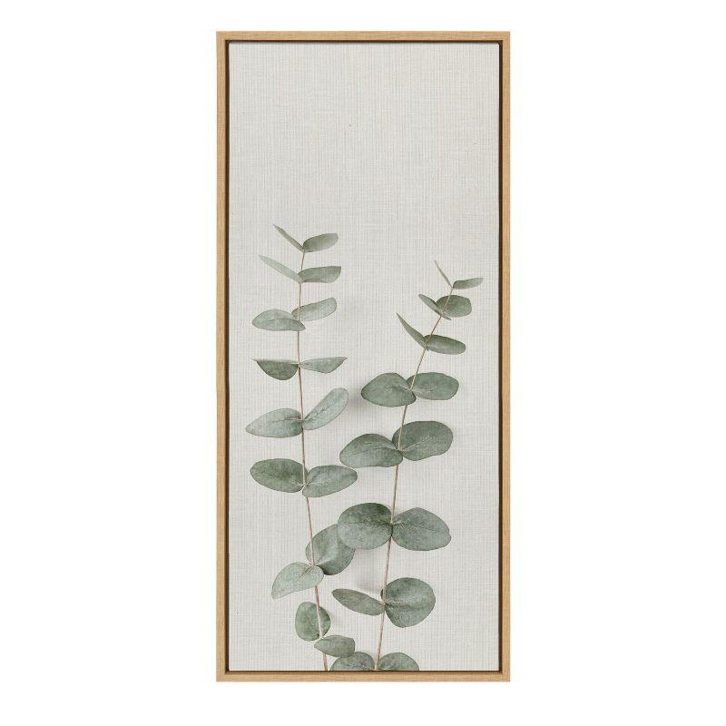 Kate and Laurel Sylvie Eucalyptus Botanical II Framed Canvas by The Creative Bunch Studio, 18x40, Natural