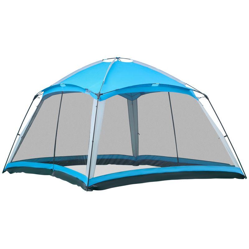 Sky Blue 12' x 12' Mesh Screen House Tent for 8 People