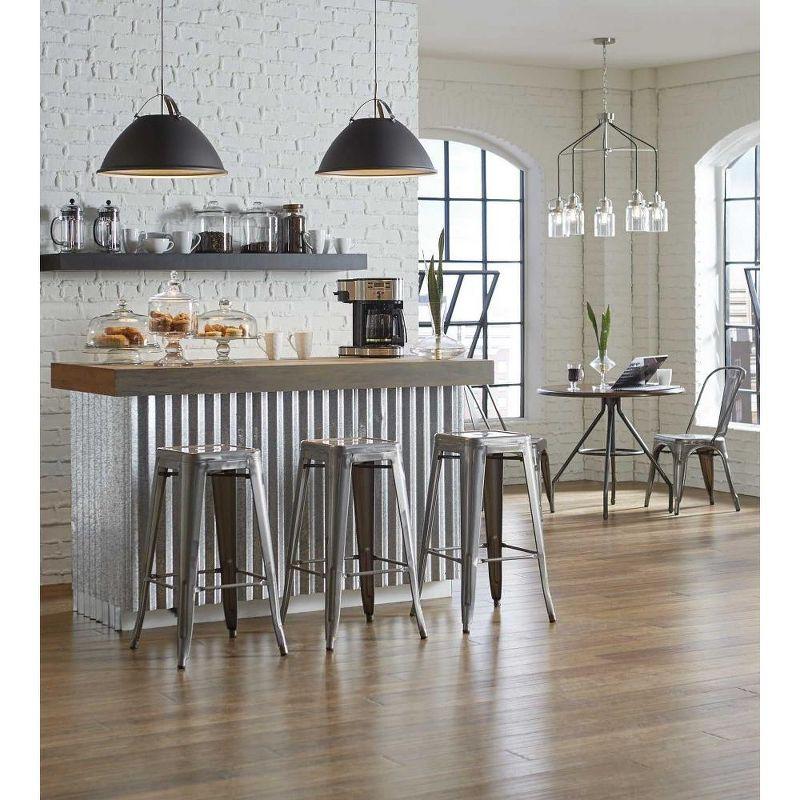 Progress Lighting, Tre Collection, 1-Light Pendant, Graphite, White Dome, Vintage Silver Shade