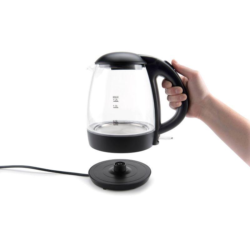 Aroma 1.2L Glass Kettle: Electric Water Boiler with LED Indicator, Automatic Shut-Off, Boil Dry Protection, 1500W