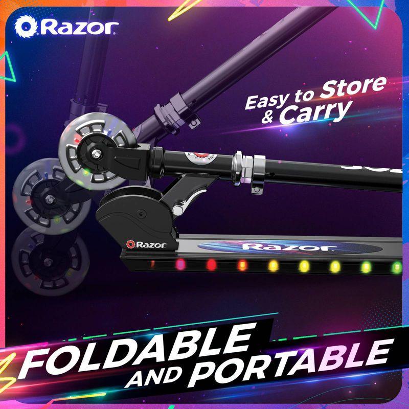 Razor A+ 2 Wheel Scooter with LED Lights - Black: Aluminum Frame, Urethane Wheels
