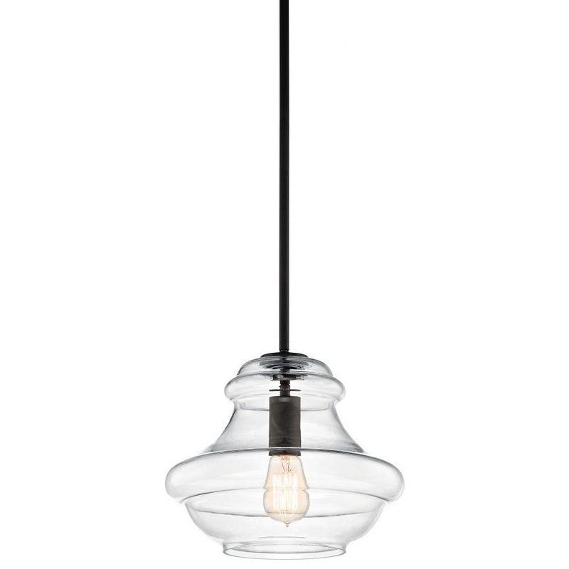 Everly 10.25" 1 Light Schoolhouse Pendant Clear Glass Chrome