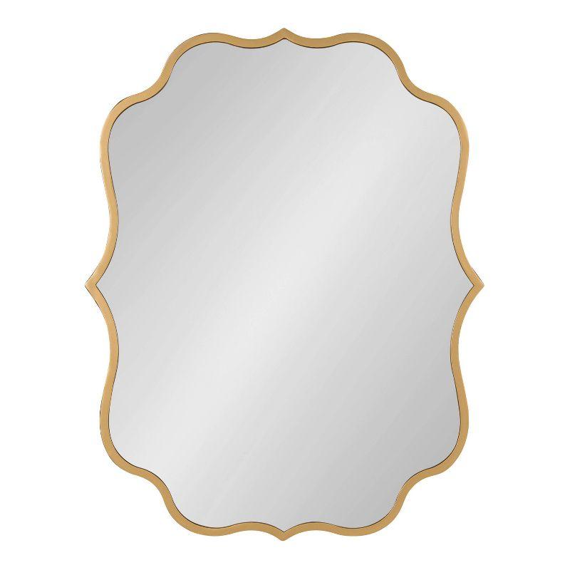 24" x 30" Higby Framed Wall Mirror Gold - Kate & Laurel All Things Decor: Scalloped, Decorative, Modern Style