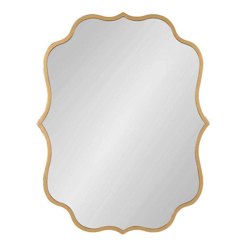 Elegant Gold Scalloped Rectangular Vanity Wall Mirror