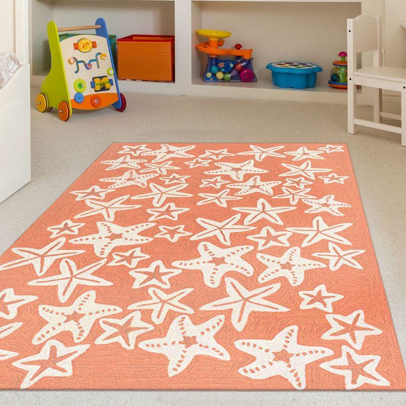Liora Manne Capri Starfish Indoor/Outdoor Rug Coral 5' x 7'6"