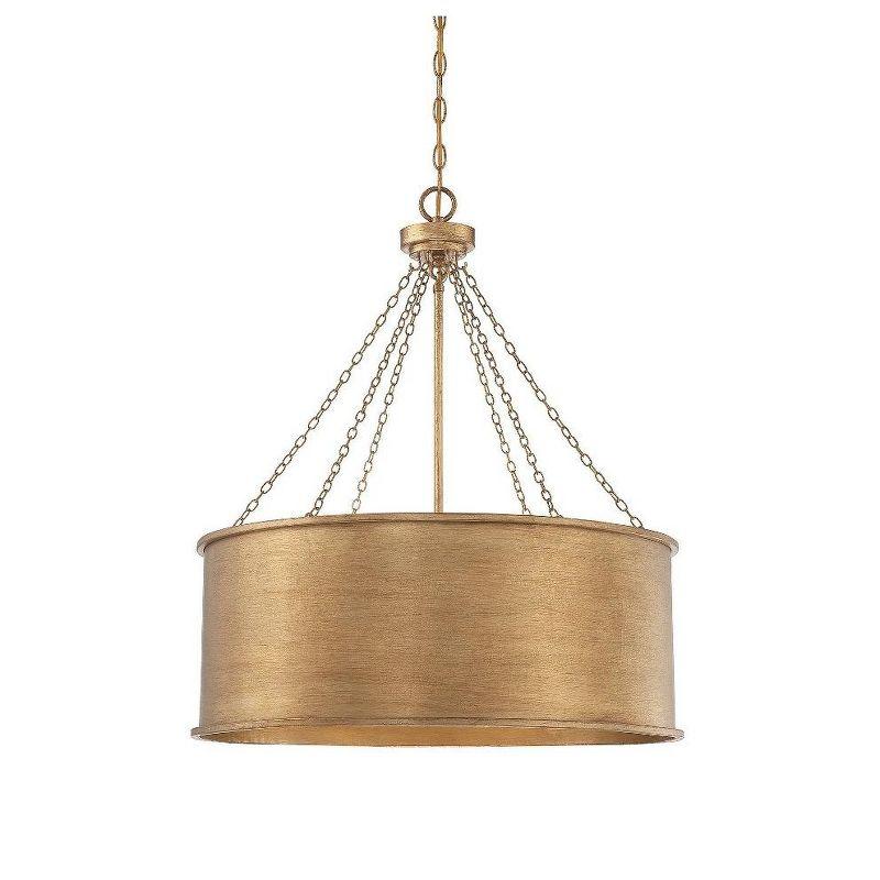 Rochester Elegance 6-Light Drum Pendant in Gold Patina Finish