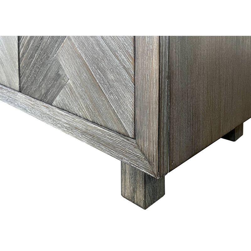 Palisades 90" Six Door TV Stand: Herringbone Pattern, Iron Hardware - Martin Furniture