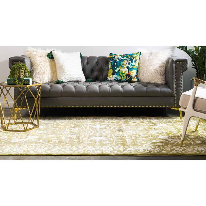 Unique Loom New Classical Collection Area Rug - Olympia (4' 1" x 6' 1" Rectangle Light Green/Ivory)