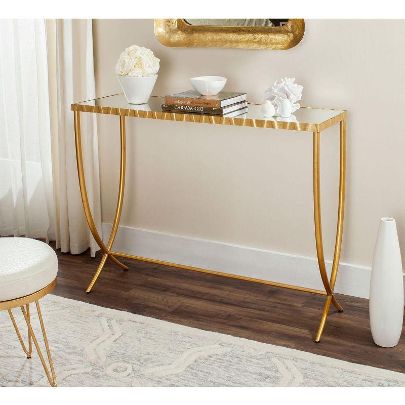 Princess Console Table - Gold/Mirror Top - Safavieh