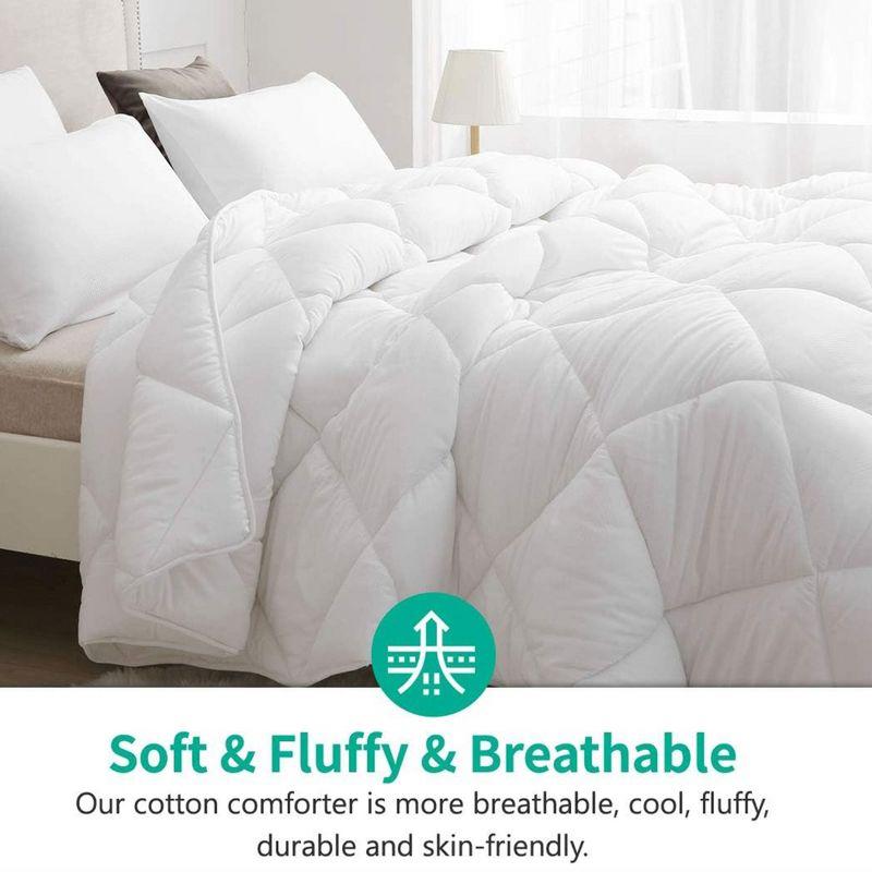APSMILE Reversible All Season Ultra Soft Cloud Fluffy Plush Recycled Microfiber Down Alternative Full King Comforter Duvet Quilt, All White