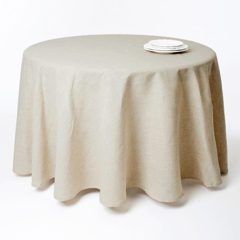 Saro Lifestyle Natural Toscana Tablecloth, Natural, 108" Round