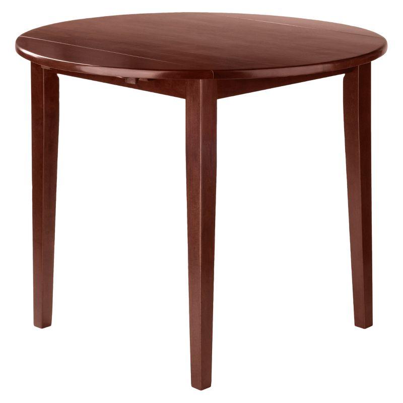 Winsome 36" Clayton Round Drop Leaf Dining Table Walnut: Hardwood Frame, Seats 4, Modern Style