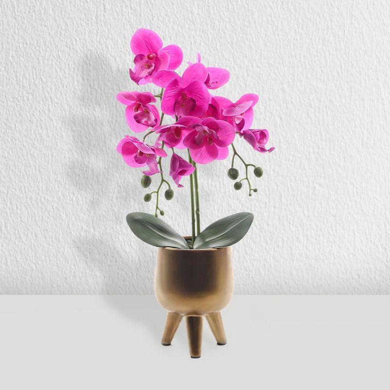 Forever Leaf Artificial Purple Orchid Plant for Decoration in Vase, Indoor Artificial Plant for Home Decor