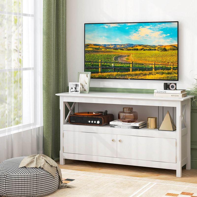 Costway TV Cabinet Freestanding Wooden Console Media Entertainment Center Living Room