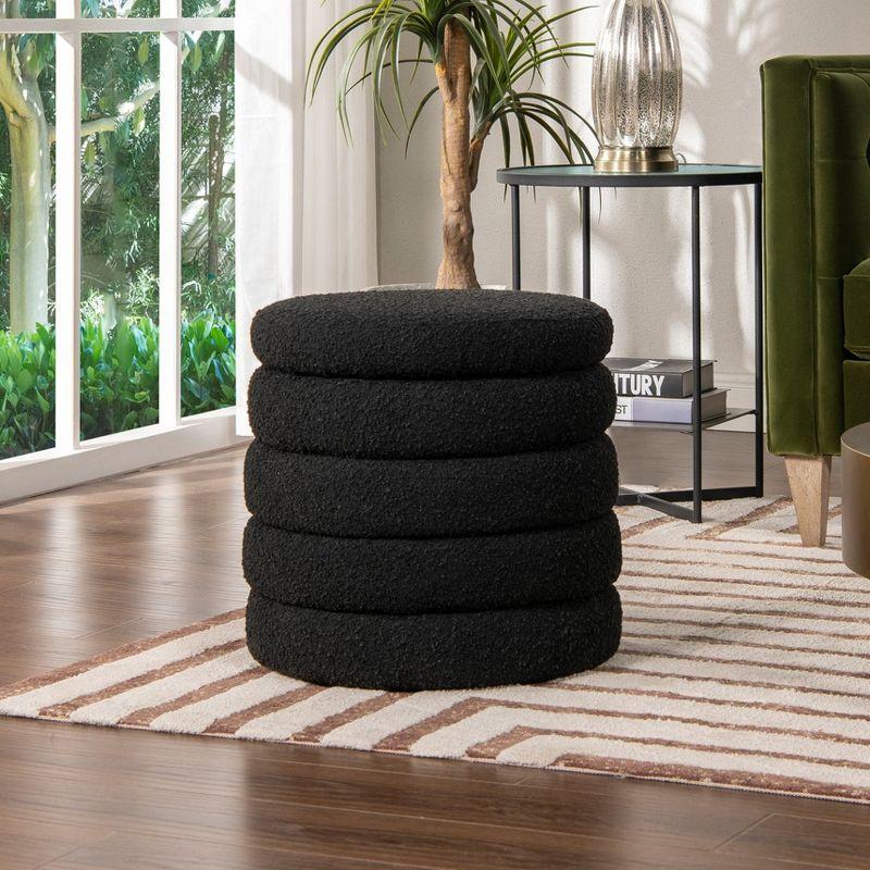 Jennifer Taylor Home Fuji 19" Oversized Round Storage Ottoman