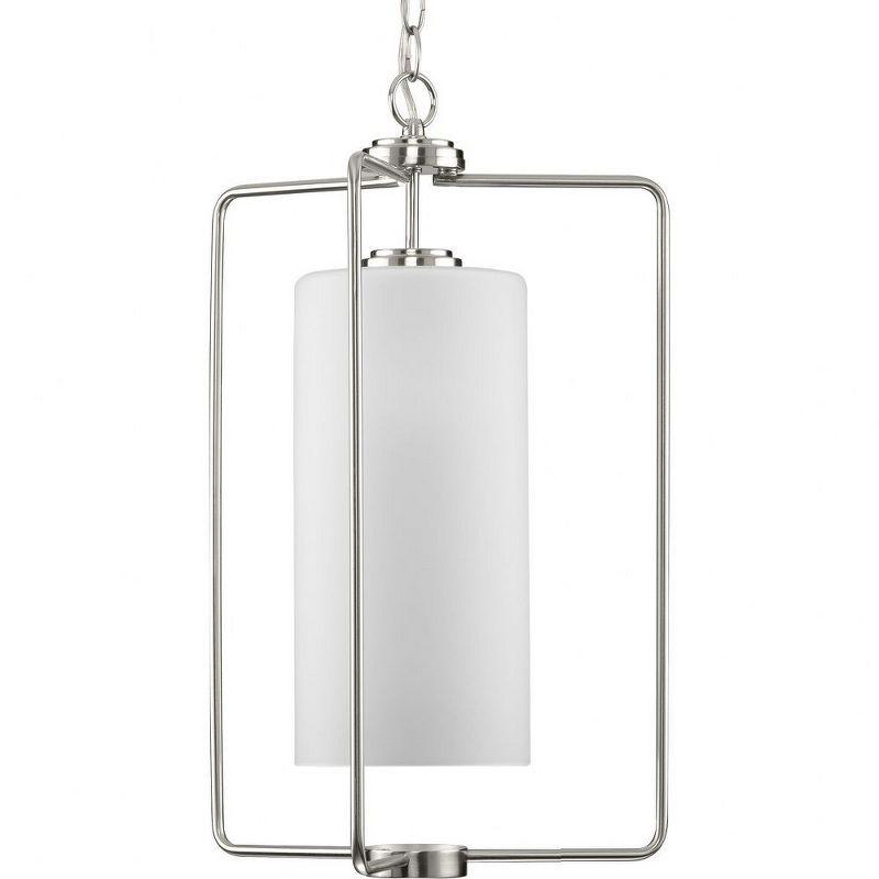 Merry Collection Brushed Nickel Etched Glass Foyer Pendant Light