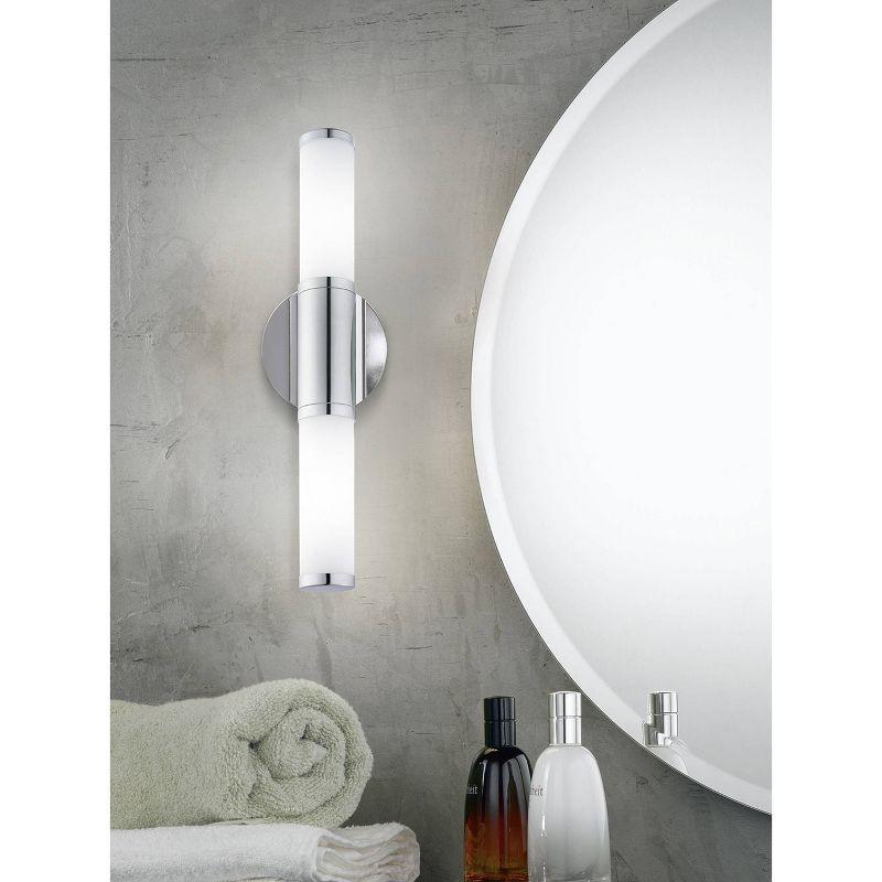 Palmera Chrome 20" LED Vanity Cylinder Wall Sconce