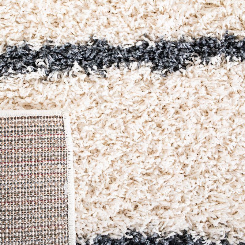Venus Shag VNS604 Power Loomed Area Rug - Ivory/Dark Grey - 6'7"x6'7" - Safavieh.