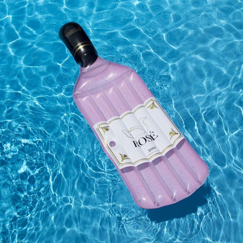 Swim Central 94" Pink Rose Bottle Inflatable Swimming Pool Lounge Float
