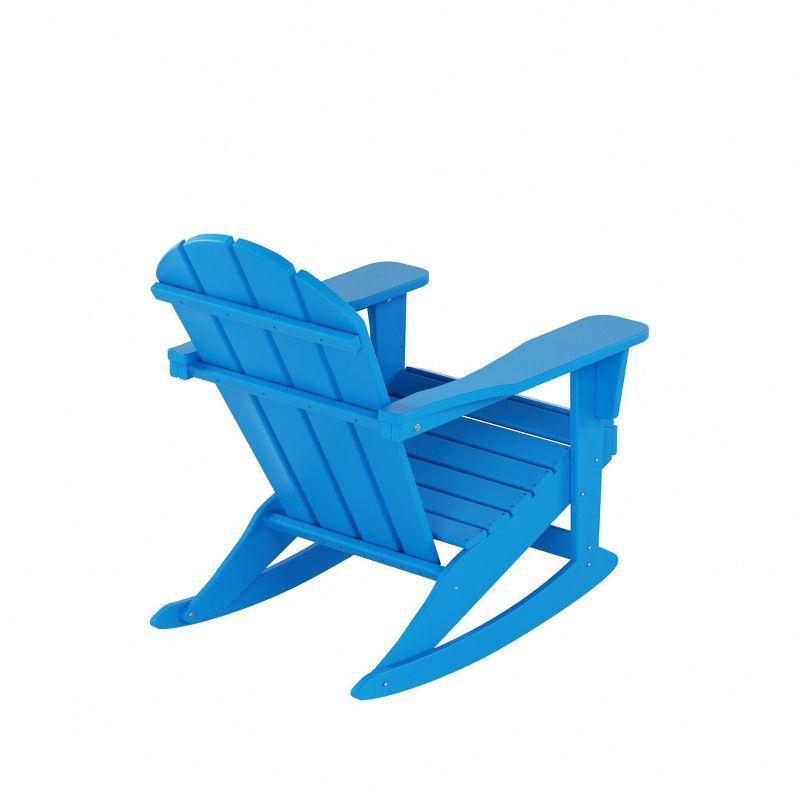 Pacific Blue Alloy Steel Slat Back Outdoor Rocking Chair