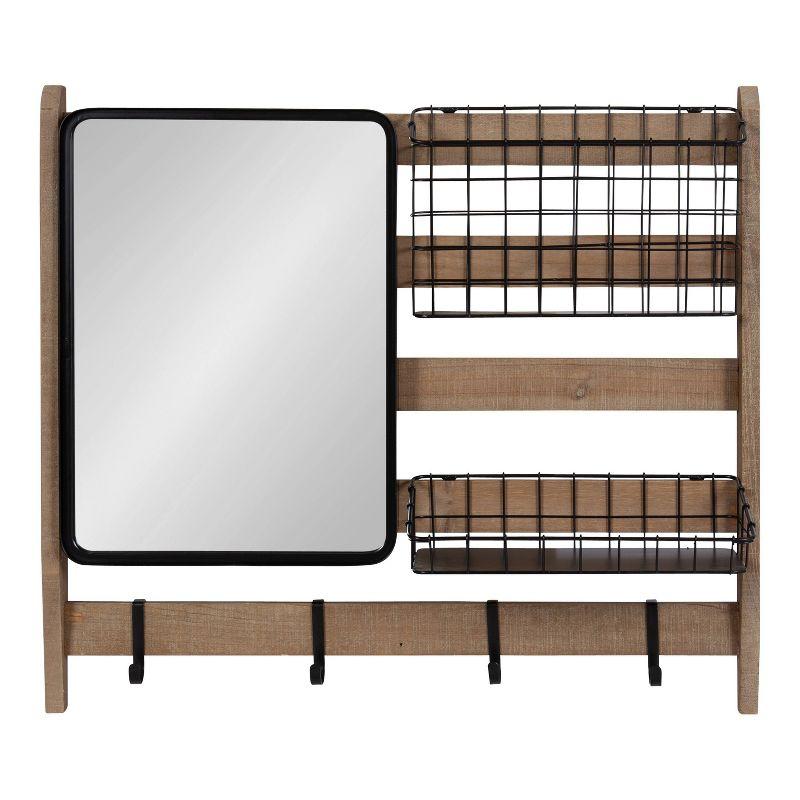 Kate and Laurel Tanner Metal Wall Organizer with Key Hooks