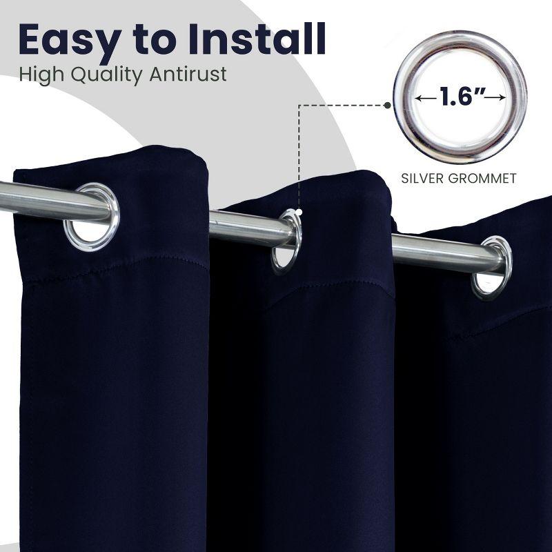 Set of 2 Blackout Curtains for Windows Room Darkening & Noise Reducing Solid Curtains - 42x63 Inch (NAVY-BLUE)